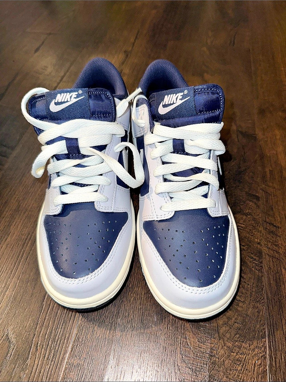 Nike Dunk Low Navy Sneakers Blue & White New Without Box